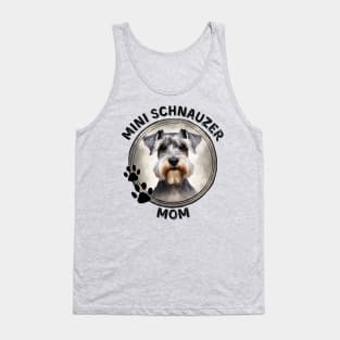 Mini Miniature Schnauzer Dog Mom Dog Breed Portrait Tank Top